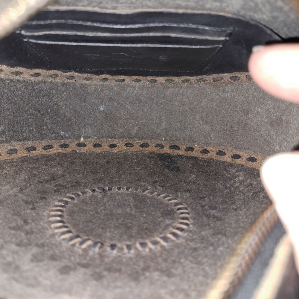 R.P.S- Rock Paper Scissors Black Embossed Leather Bag - Picture 4 of 5